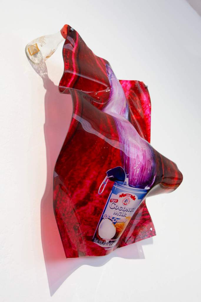 Installation view and artwork view from the solo exhibition "Across the ocean" of Hiền Hoàng, at Mucho Mas! Gallery Turin, Italy in 2024. Curated by Mucho Mas and part of the Turin Photography Festival 2024.