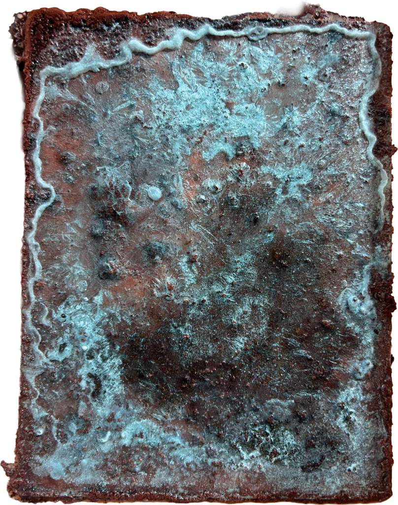 Corrosion Study No. 1. Front side. Copper Sulfate on Aluminium. 2025