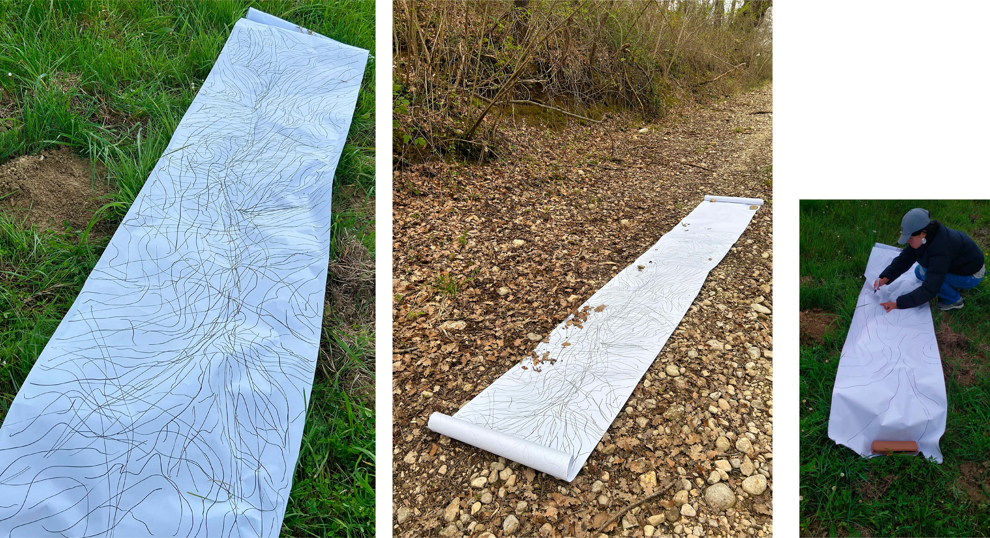 Field of Memory. Research impression. The drawings: act of mapping the soil and landscape’s shape.