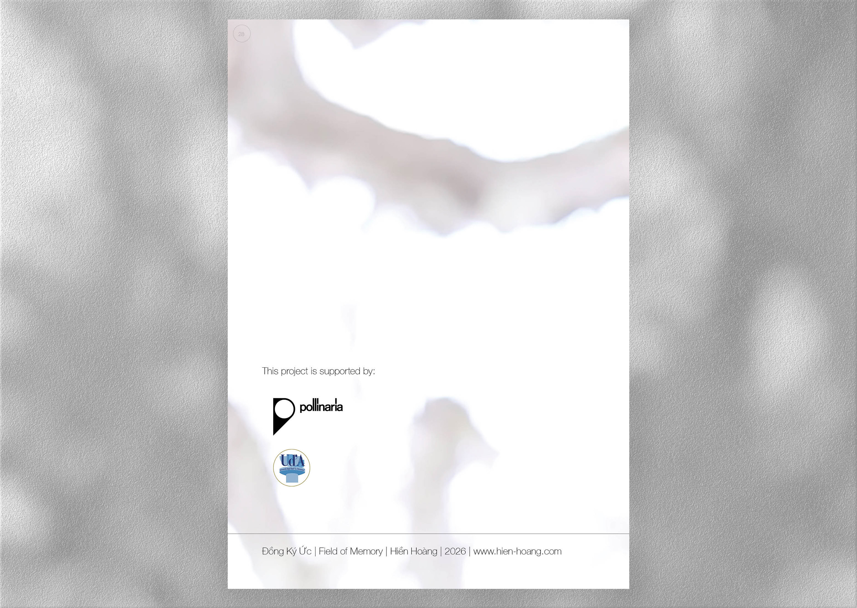 Field of Memory. Booklet. Featuring poems, notes, interviews, and photos from the research. Hien Hoang. 2026.