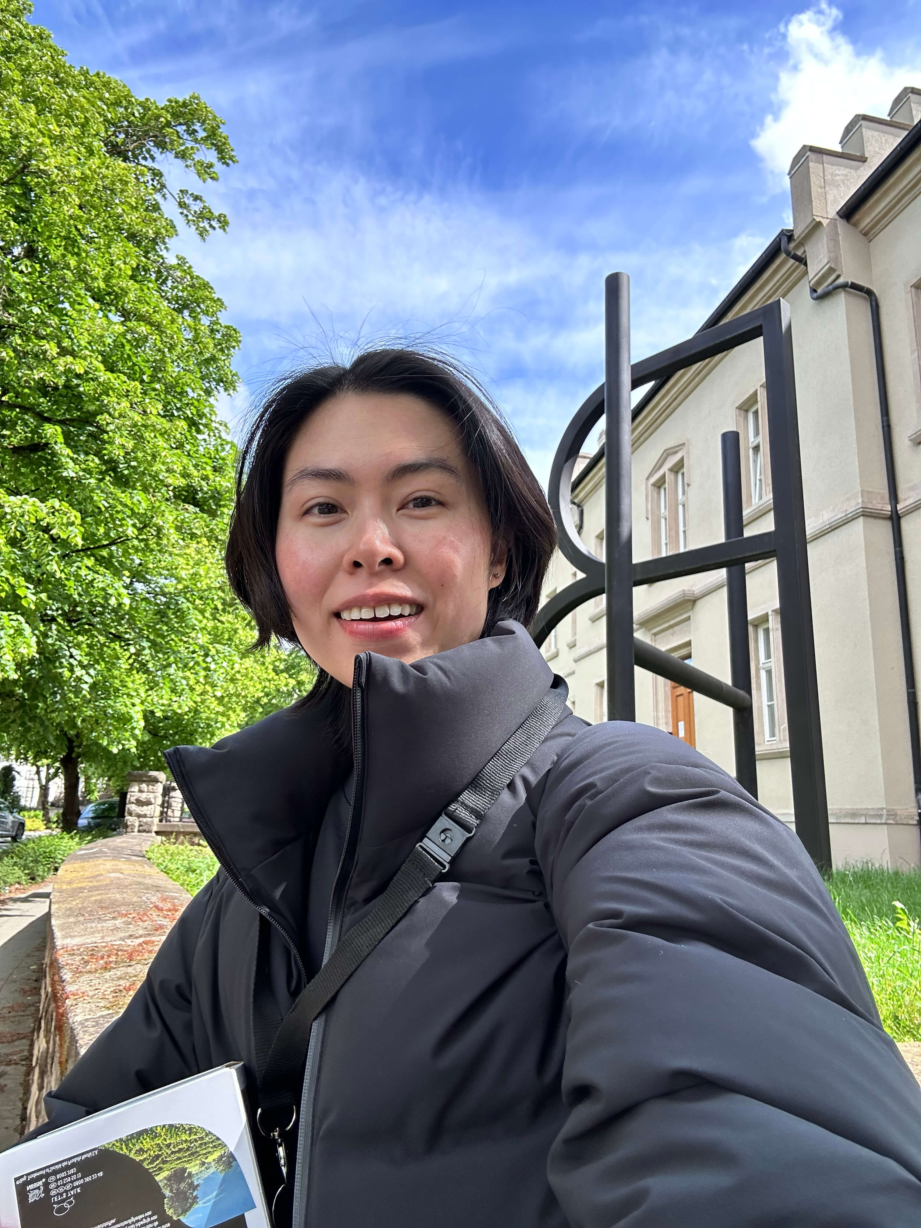 Hiền Hoàng in front of the Bridderhaus, Esch-zur-Alzette, Luxembourg, 2026